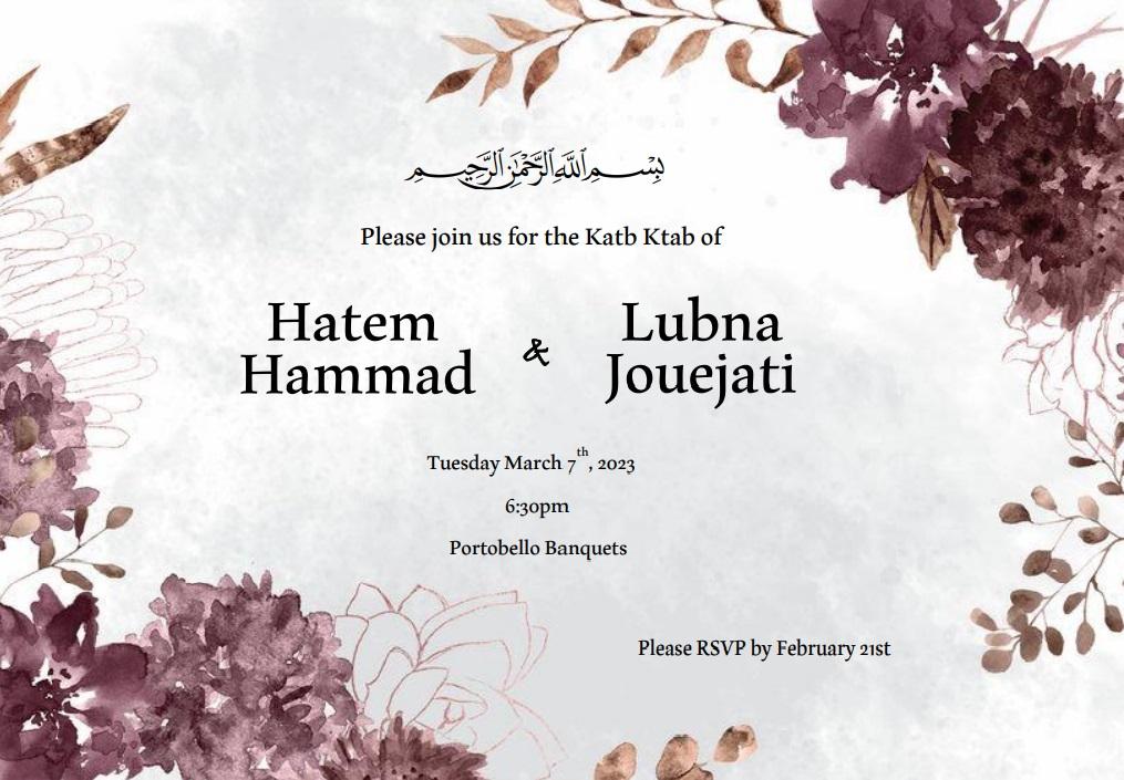 The Wedding Website of Lubna Jouejati and Hatem Hammad