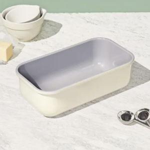 Non-Toxic Ceramic Loaf Pan (1 lb) | Non-Stick Bread Pan | Caraway - Cream