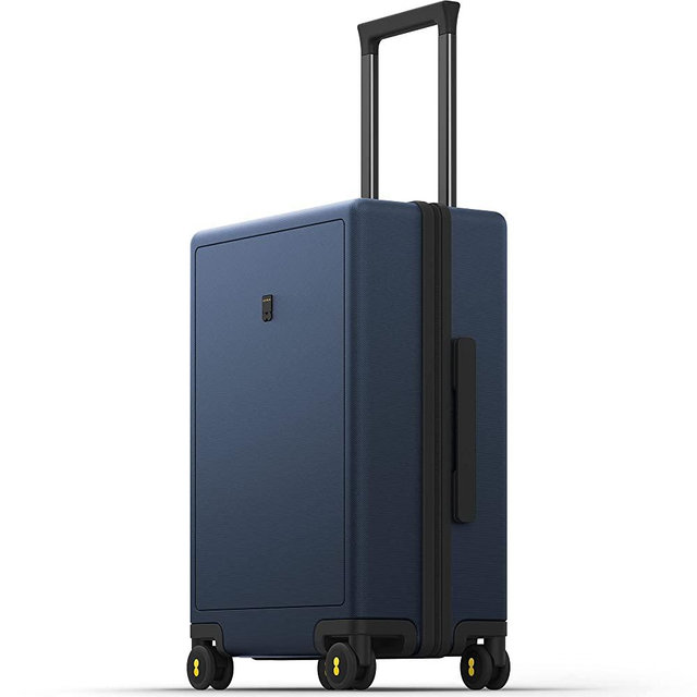 LEVEL8 Carry On Luggage Airline Approved, Hardshell Luggage Carry On Suitcase, Lightweight PC Hardside Luminous Textured Spinner Trolley, TSA Approved Cabin rolling suitcase with 8 Spinner Wheels, 20-Inch Carry-On, Navy