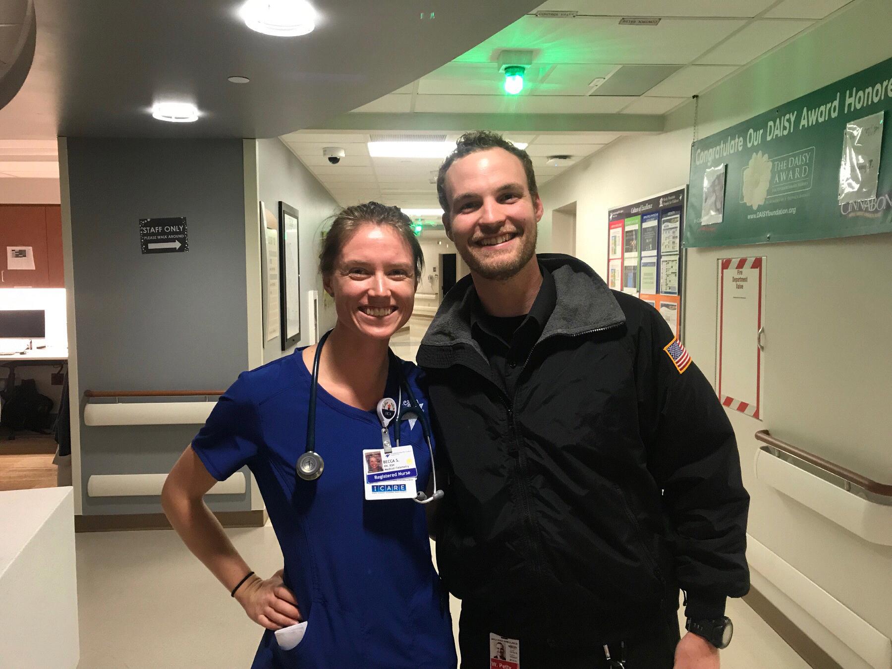 Weston surprised Becca by visiting her at work, while he was working!