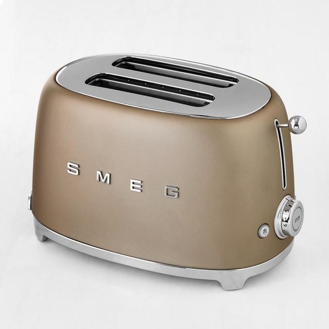 Smeg 2-Slice Toaster, Matte Champagne