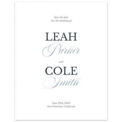 White Simple Wedding Digital Save the Date - Ellis Portrait
