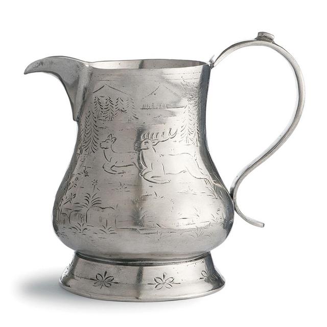 Vintage Pitcher with Christmas Deer Pattern