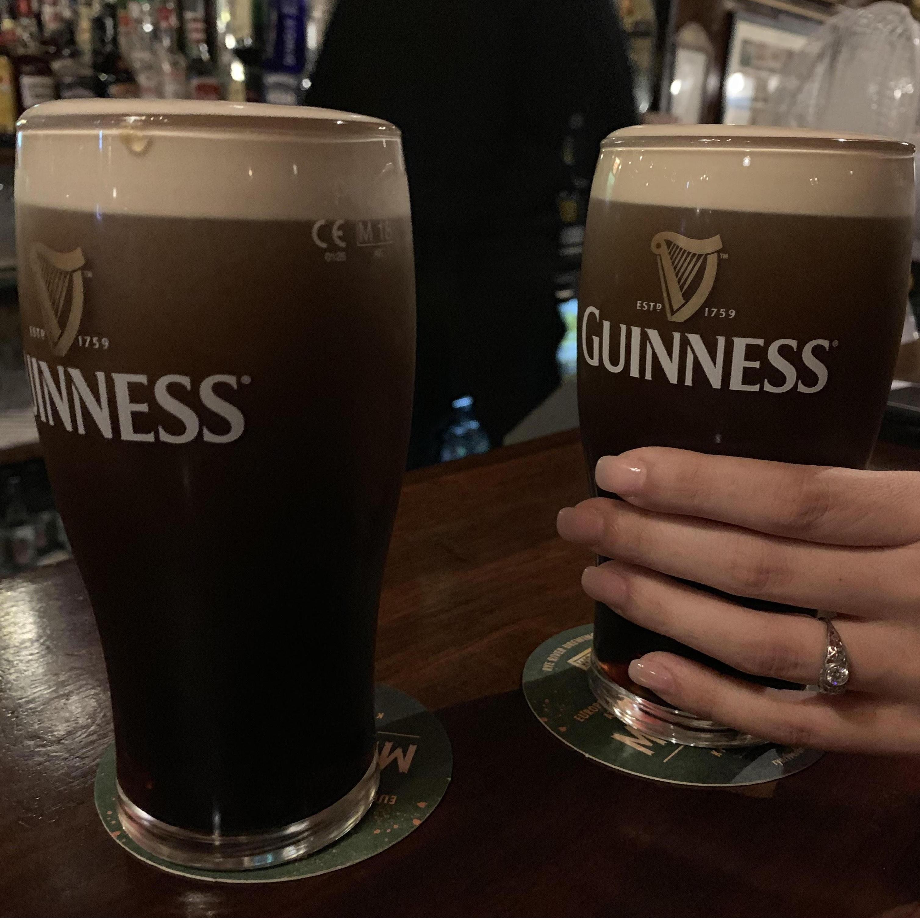 At the Longhall in Dublin, Ireland shortly after getting engaged. Sept 2019