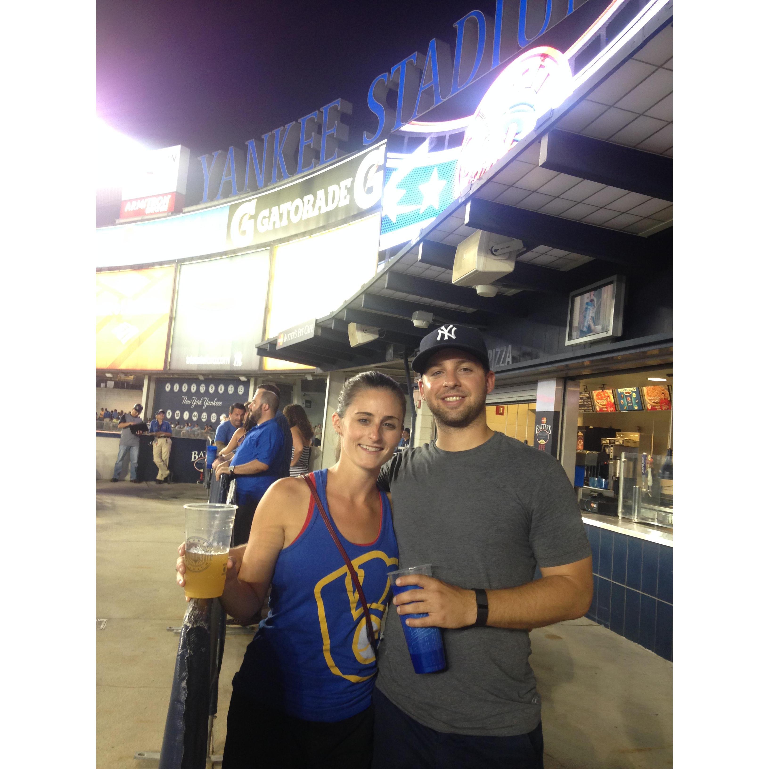 At Yankee stadium rocking Brewer gear! 2015