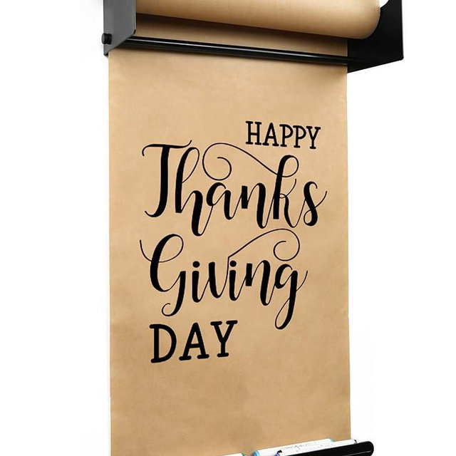 Fitous 48" Kraft Paper Dispenser Wall Mount，Butcher Paper Dispenser，Paper Roll Cutter to Do Lists,Ideal for Home,Office Wall Paper Holder with Serrated Edge Cut Bar-Black