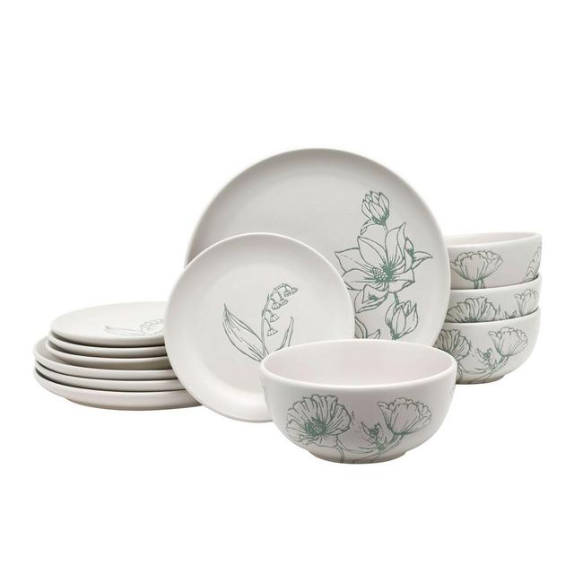 Bee & Willow™ Home Springfield 12-Piece Dinnerware Set in Off White/Mint