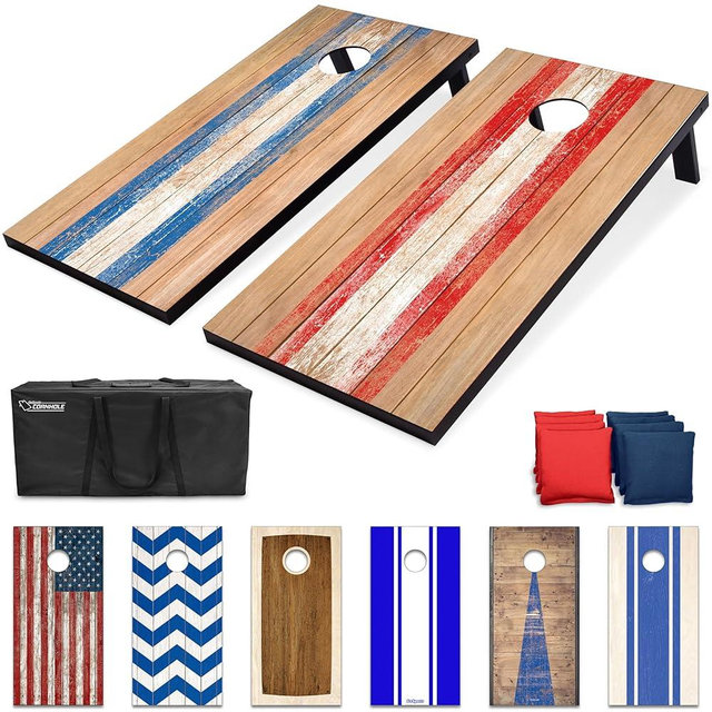 GoSports Portable Cornhole Sets, 8 Styles – Choose 4 x 2 ft or 3 x 2 ft - Boards Include 8 Bean Bags, Travel Case, and Game Rules