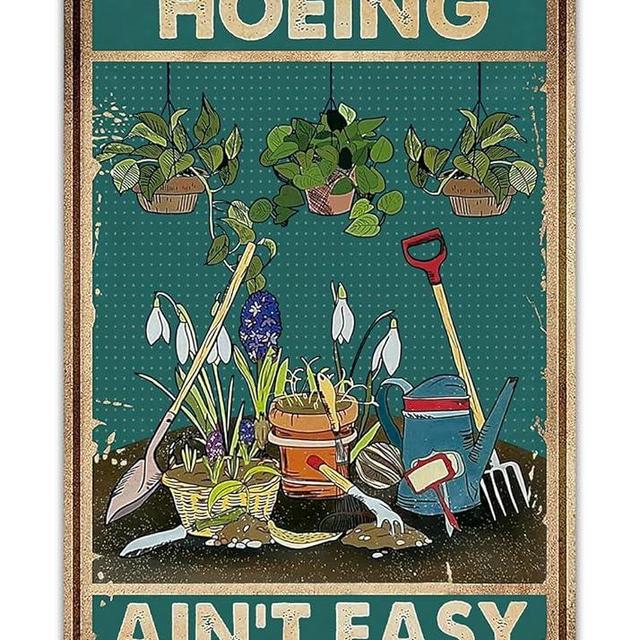 Artlunar Funny Garden Sign Outside Decor Gift For Gardener - Gardening Aint Easy, 12" x 8" (980)