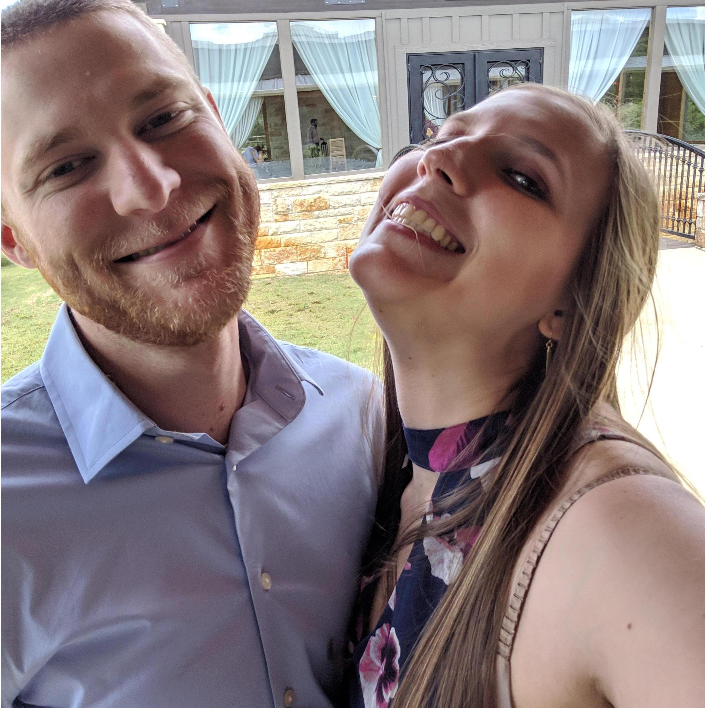 Celebrating Andrew's friends Kasey and Connor's wedding-- May 2019