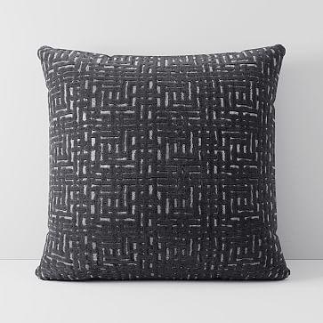Allover Crosshatch Jacquard Velvet Pillow Covers - Black 20X20
