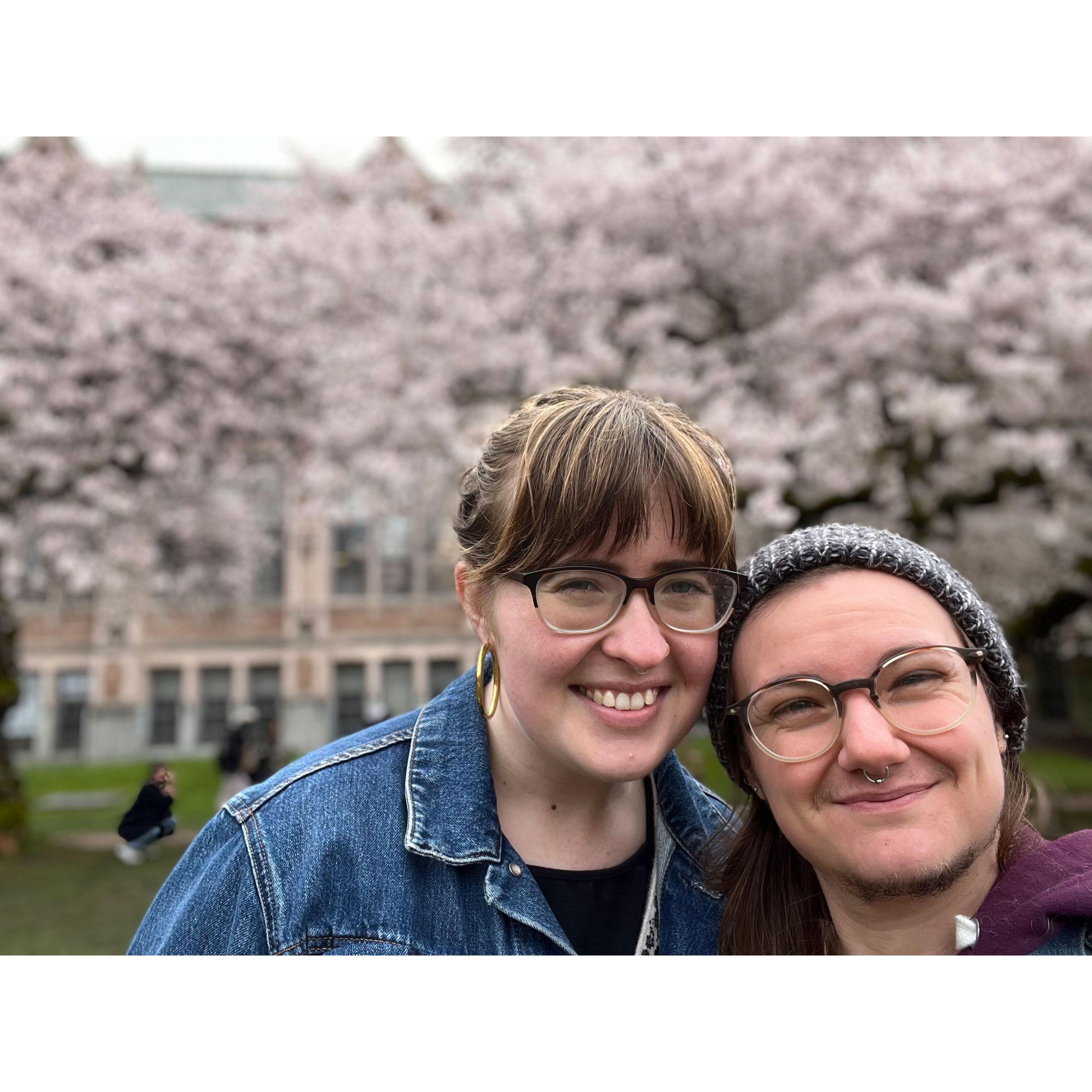 March 2022: looking cute with the cherry blossoms