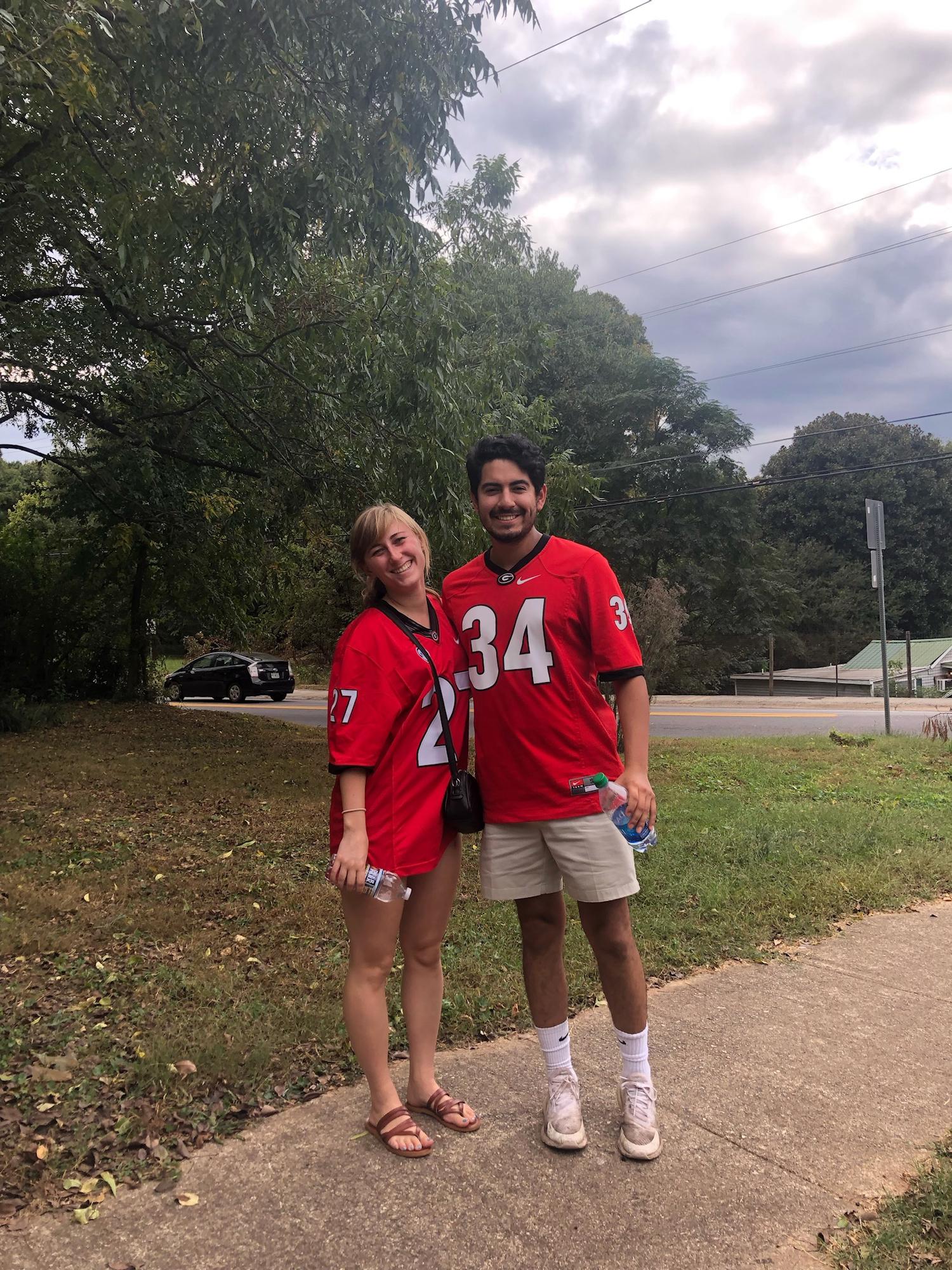 Mallory and Esteban in Athens after seeing a UGA game with Mallory’s parents