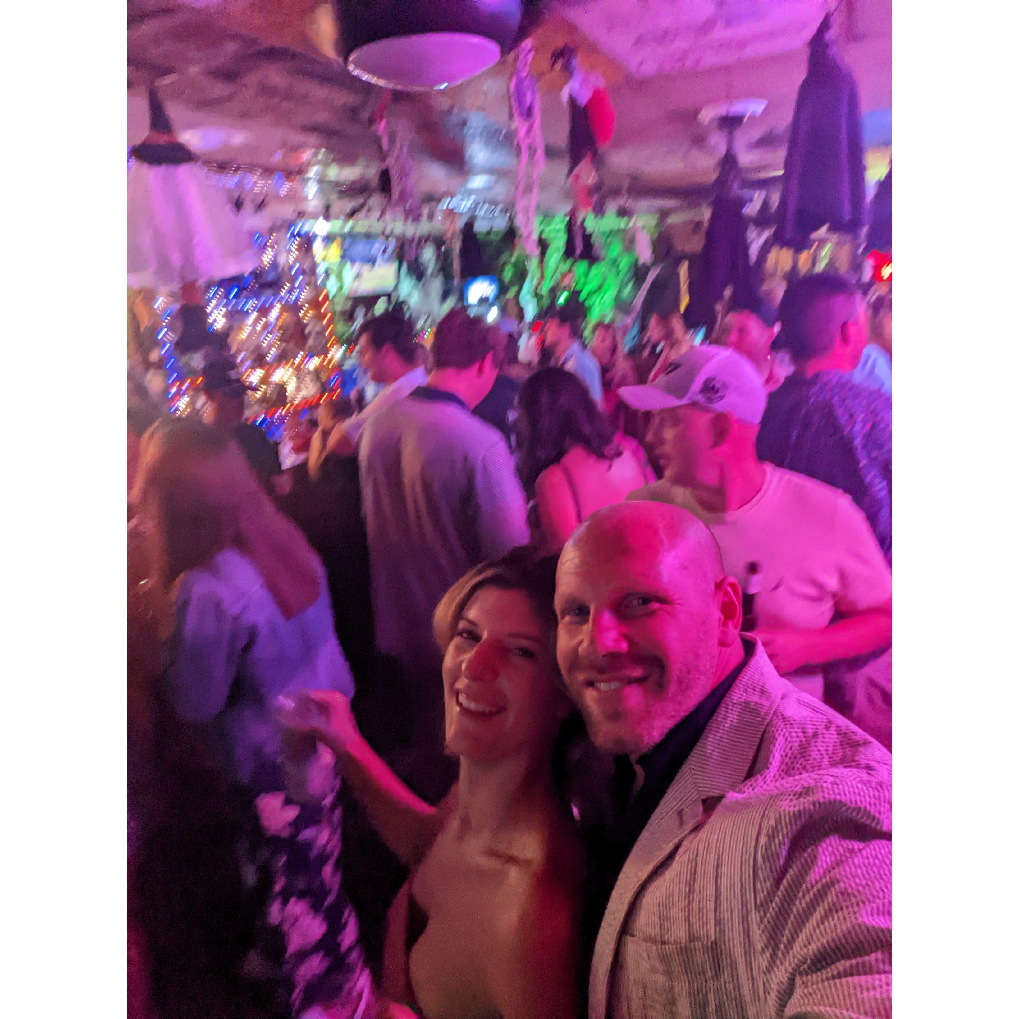 Celebrating the night we got engaged with some karaoke!