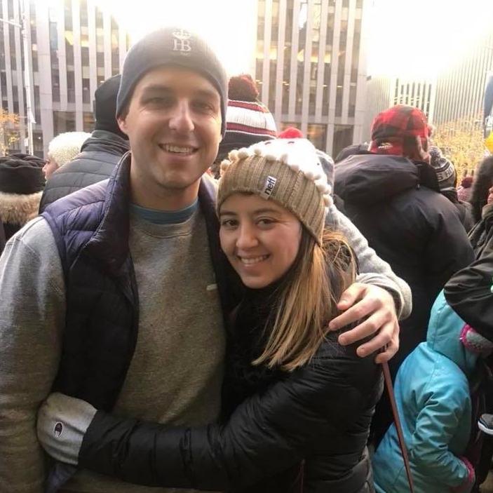 Freezing at the Macy's Thanksgiving Day parade.