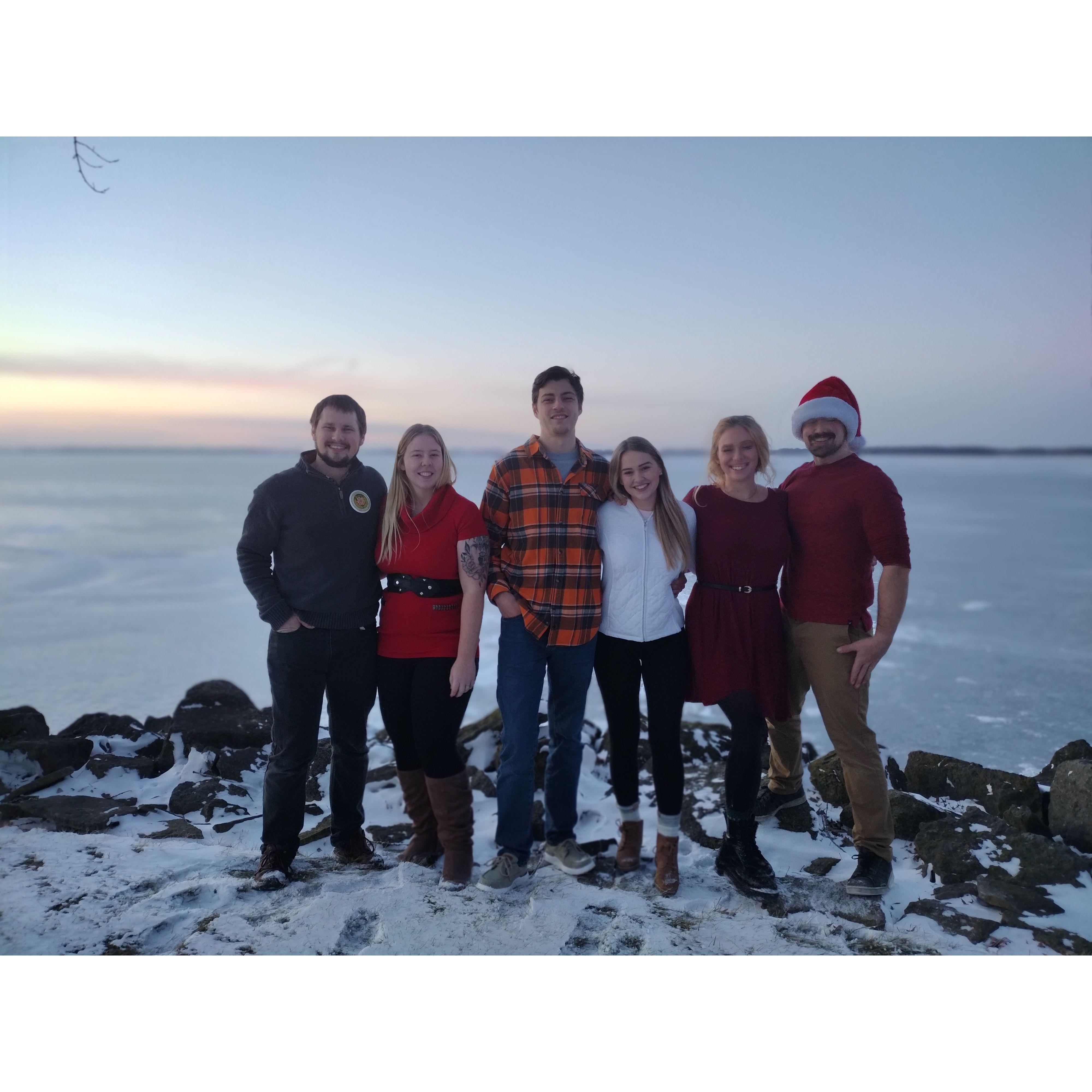 The Bowers kids by Grand Lake St. Marys on Christmas.
