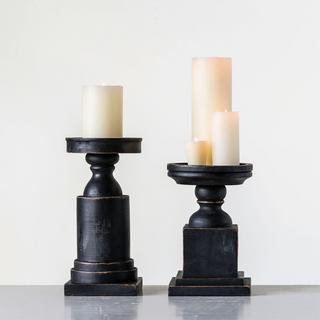 Hand-Carved Mango Wood Candle Holder