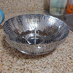 Chef Craft 100% Stainless  Steel Steamer Basket, 6-Inch Expands to 9.5-Inch