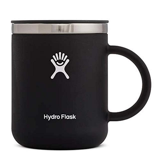 Hydro Flask 12 oz Travel Coffee Flask | Stainless Steel & Vacuum Insulated | Press-In Lid | Black