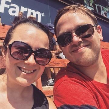 Us at a Rams football game in Los Angeles