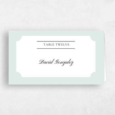 Seafoam, Green Wedding Place Card - Blake