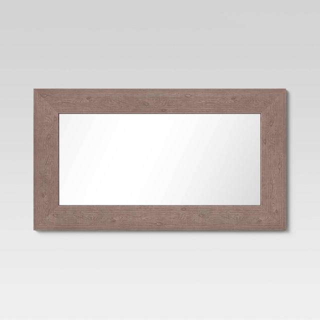 20" x 36" Wide Wood Wall Mirror Brown - Threshold™