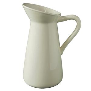 Hosley International, Inc. - Hosley's White Ceramic Pitcher / Vase - 10" High, for Flowers / Decorative Use. Ideal for Dried Floral Arrangements Gifts for Home, Weddings, Spa and Aromatherapy Settings O3