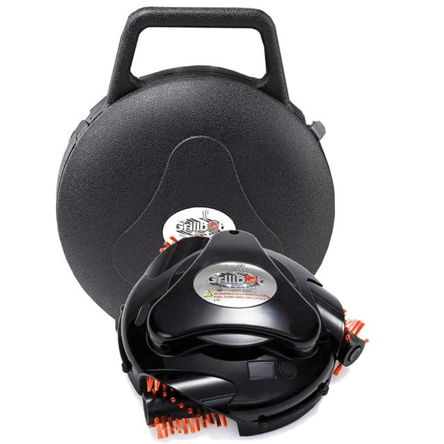 Grillbot Automatic Grill Cleaning Robot with Nylon Brushes, BBQ Grill Cleaner, Grill Brush, Grill Scraper, BBQ Accessories (Black Grillbot + Carry Case)