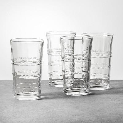 4pk 16oz Glass Cup Clear - Hearth & Hand™ with Magnolia