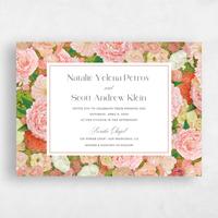 Pink Wedding Invitation - Horto Landscape