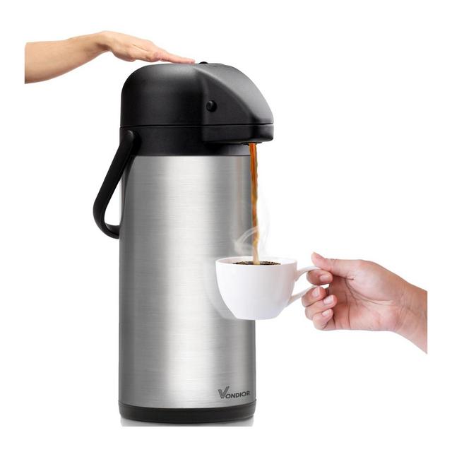 Vondior Airpot Coffee Dispenser with Pump - Insulated Stainless Steel Thermal Beverage Dispenser - 102 oz