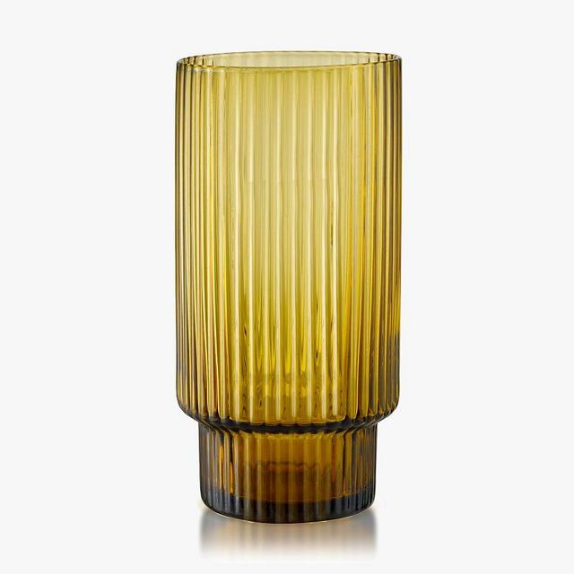 Carousel Highball Glasses, Set of 4 - Amber