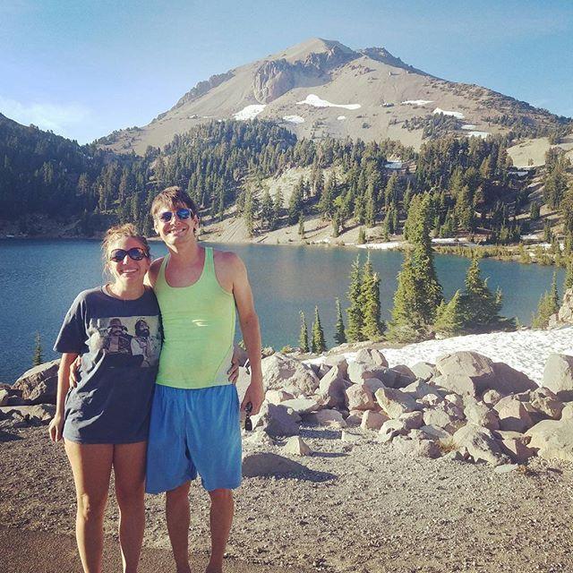 Hiking in Lassen Volcanic National Park! (We traded shirts.)
