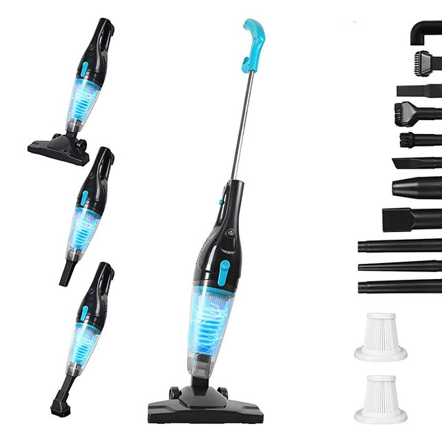 Intercleaner Corded Vacuum Cleaner, 15KPa Powerful Suction with 400W Motor, 12 in 1 Lightweight Bagless Stick Vac with Handheld, Ultra Quiet, for Hardwood Floor Carpet Car Pet Hair