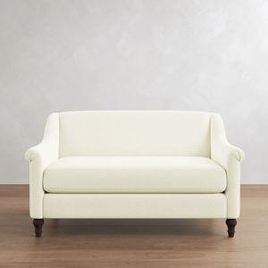 Pottery Barn Josie Sofa Apartment Sofa 58" White, Heathered Chenille