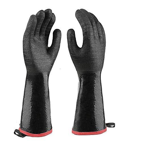 BBQ Grill Gloves,Extreme Heat Resistant Cooking Gloves,Oven Mitts,Barbecue Gloves for Smoker, 14” Long Sleeve,Waterproof,Heat Resistant,Oil Resistant Neoprene Gloves for Cooking, Grilling, Baking