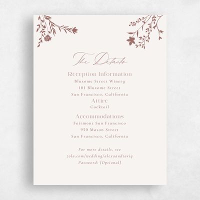Brown Floral Wedding Enclosure - Hazel