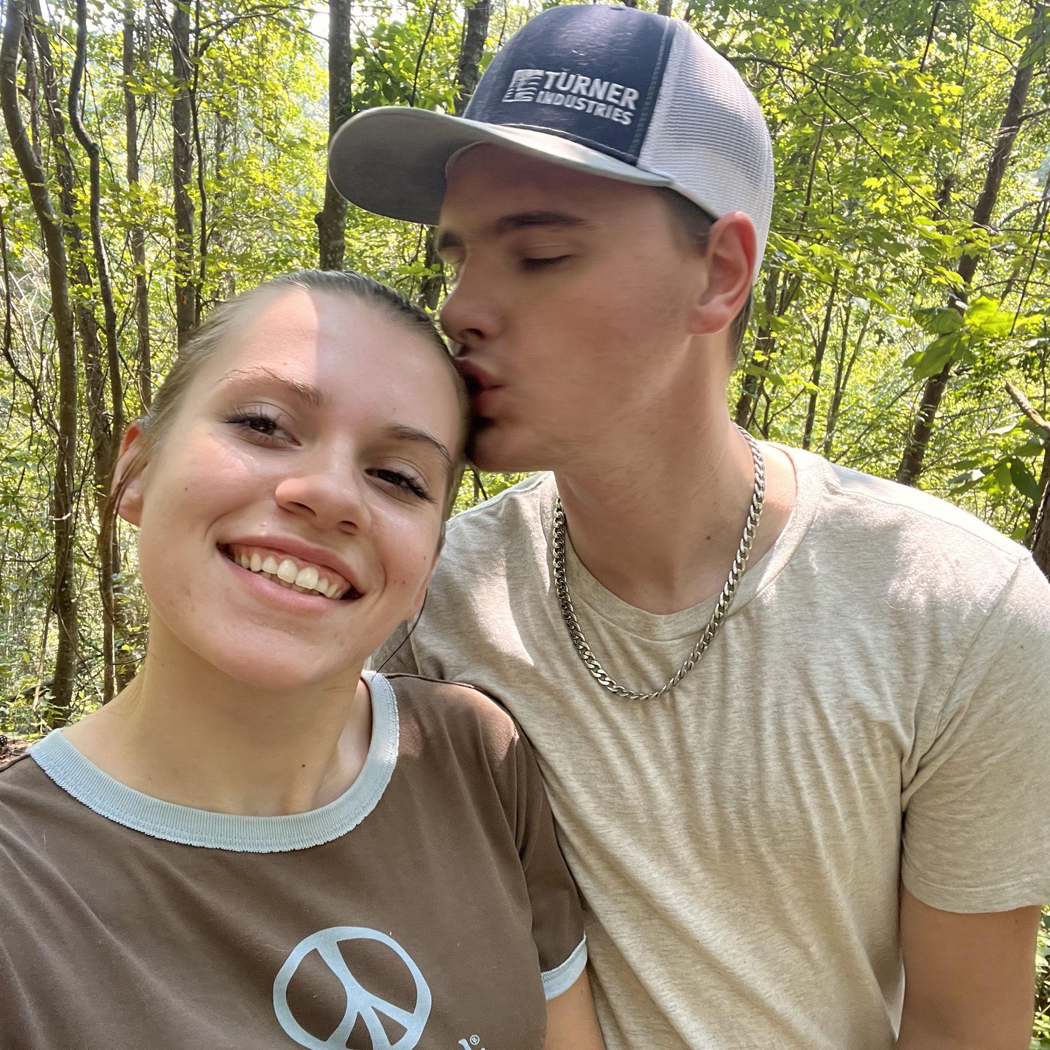 Had to dragged him to go hiking with me :)