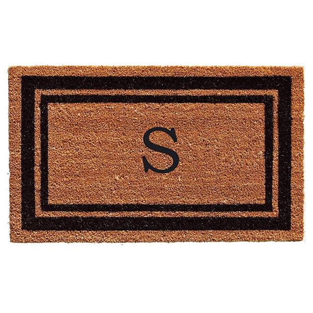 Calloway Mills 152961830S Black Border Monogram Doormat, (Letter S), 18" x 30"