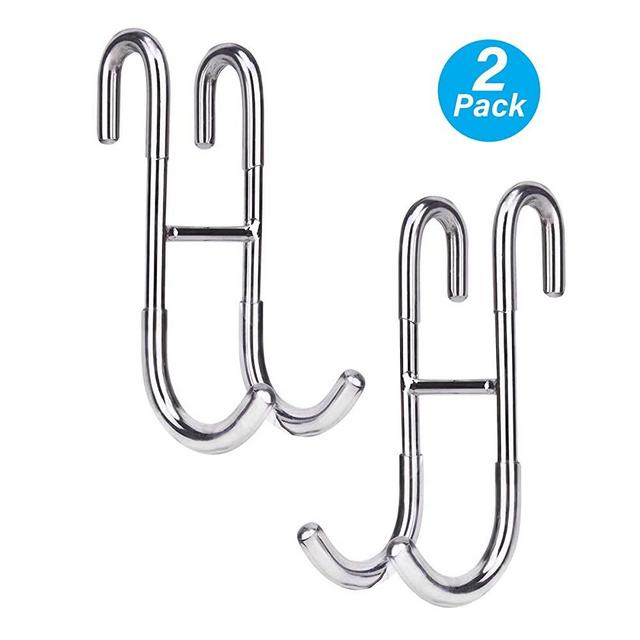 Simtive Shower Door Hooks, Over Door Hooks for Bathroom Frameless Glass Shower Door, Towel Hooks, Shower Squeegee Hooks (2-Pack)
