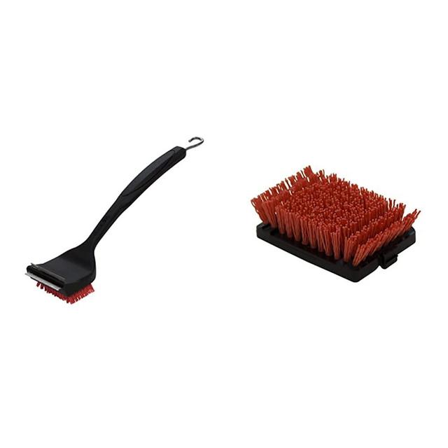 Char-Broil 8666894 Safer Replaceable Head Nylon Bristle Grill Brush with Cool Clean Technology, One Size & Cool Clean Nylon Grill Brush Replacement Head