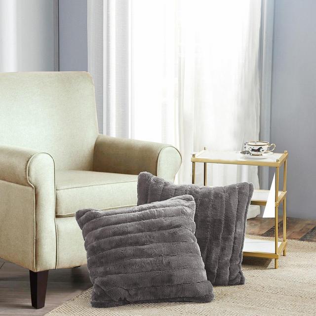 Claudette Faux Fur Euro Pillow Cover (Set of 2)