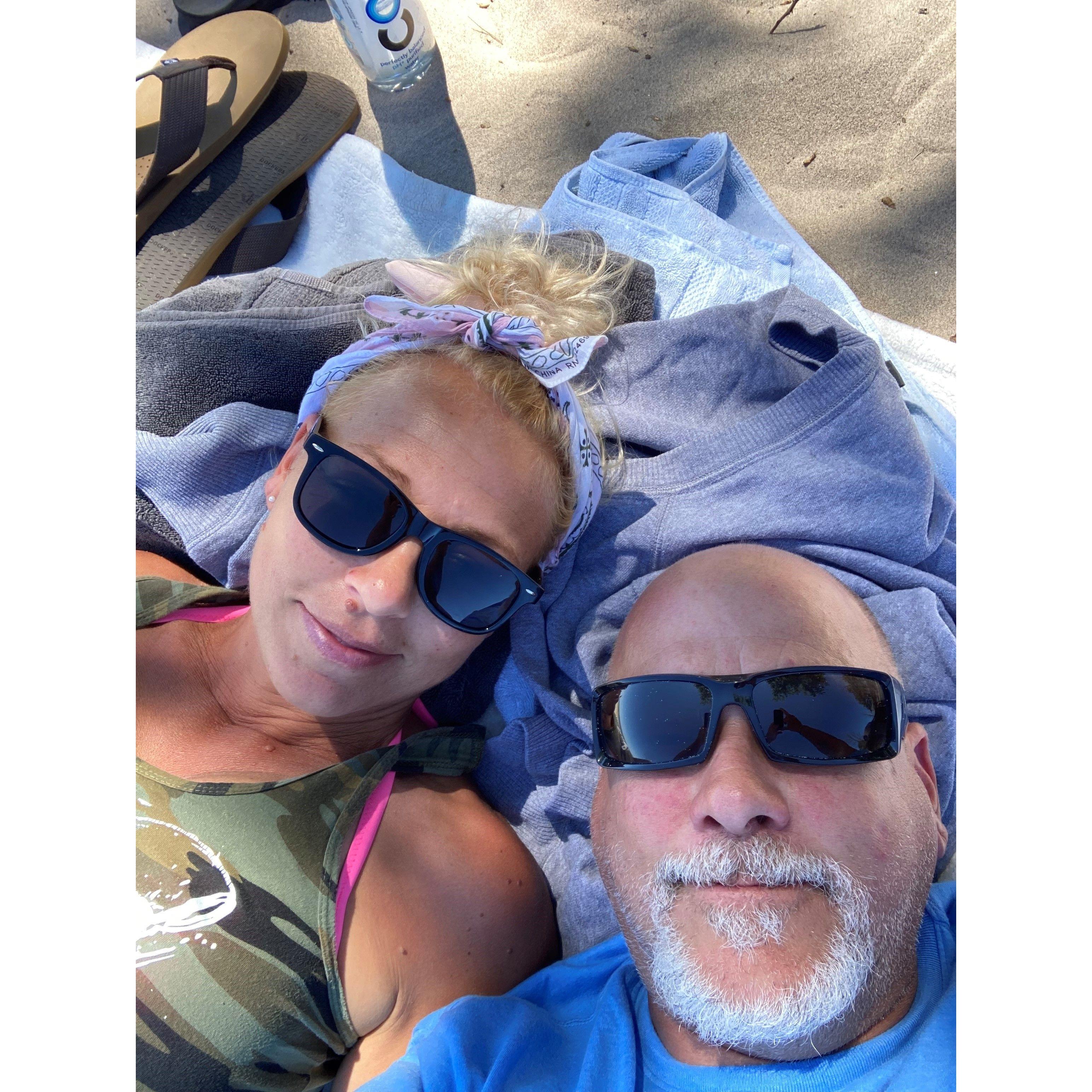 Beach babies.  Shawn loves to surf!