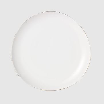 Organic Rimmed Dinnerware, Dinner Plate, Set of 4, Gold Rim