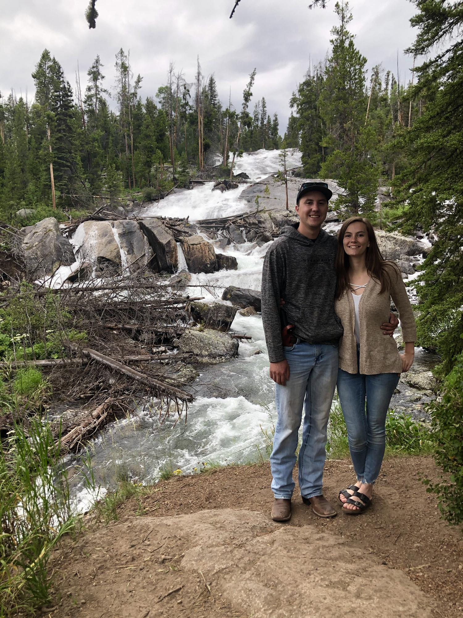 Enjoying the falls just outside of Cooke City, Montana