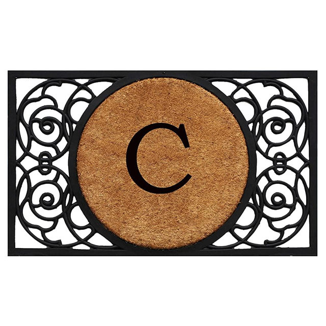 Calloway Mills 180031830C Armada Circle Monogram Doormat, 18" x 30" (Letter C)