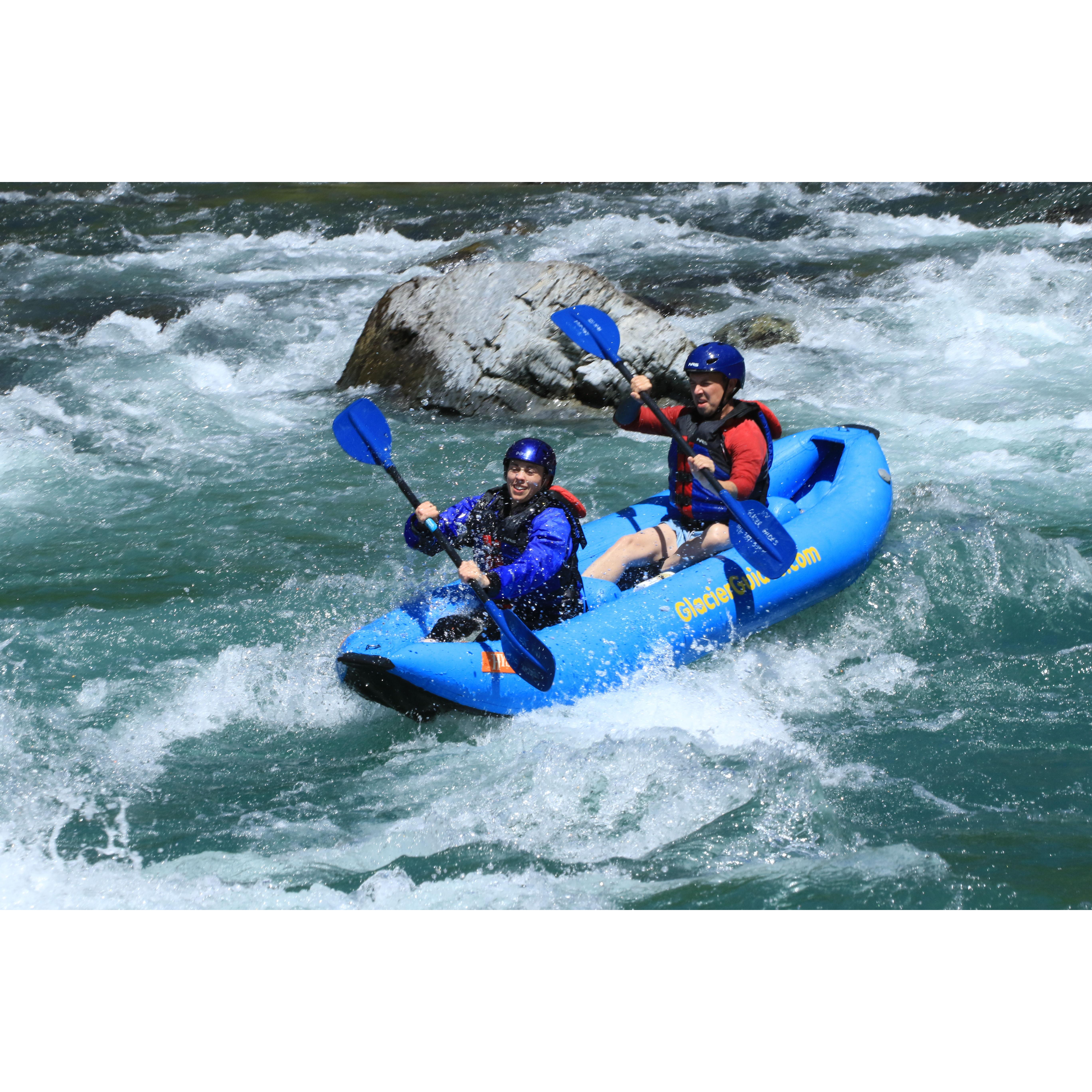 Whitewater rafting in Glacier. Nick & I ended up flipping our kayak!