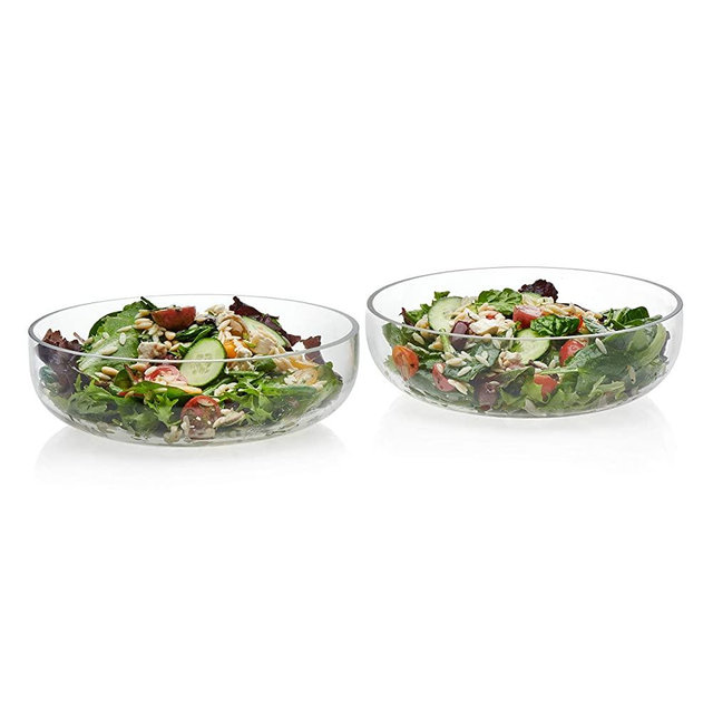 Libbey Prologue Handmade Glass Serving Bowls, Medium, Set of 2