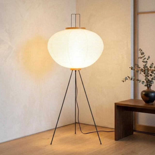 Japanese Paper Floor Lamp - Simplified Retro Artistic Design, Bedroom Living Room Light