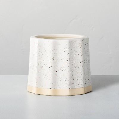 Wide Fluted Speckled Ceramic Pampas Jar Candle Tonal Cream 11oz - Hearth & Hand™ with Magnolia